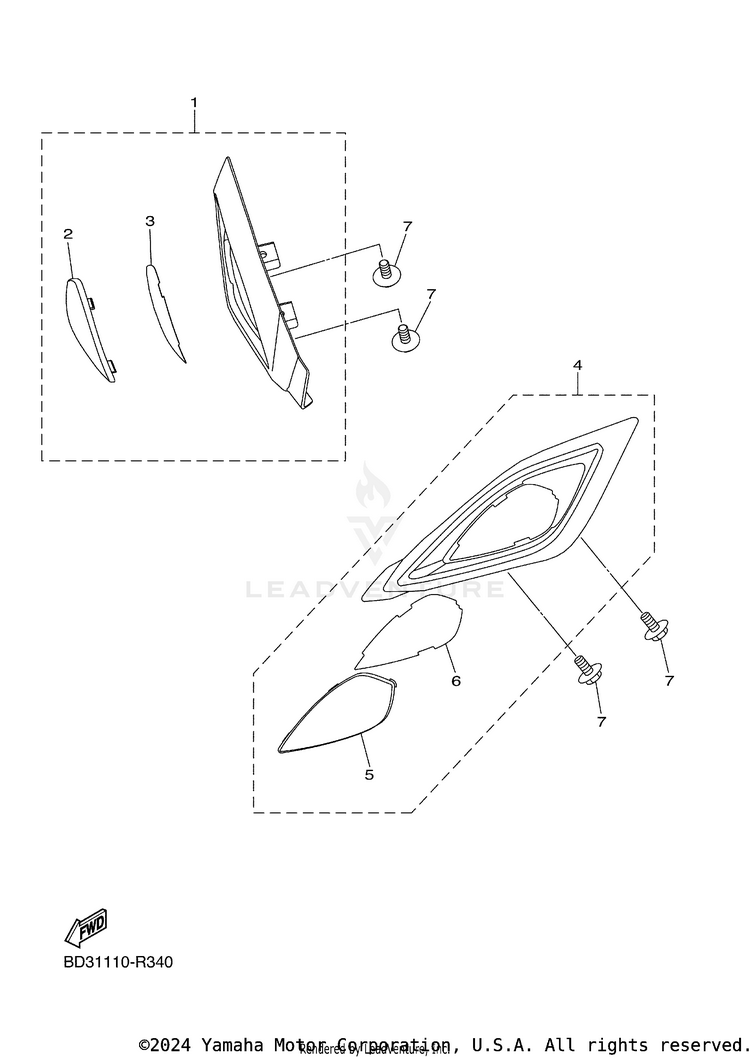 Headlight RAPTOR 90 - YFM09RYXJL - 2018 Schematic