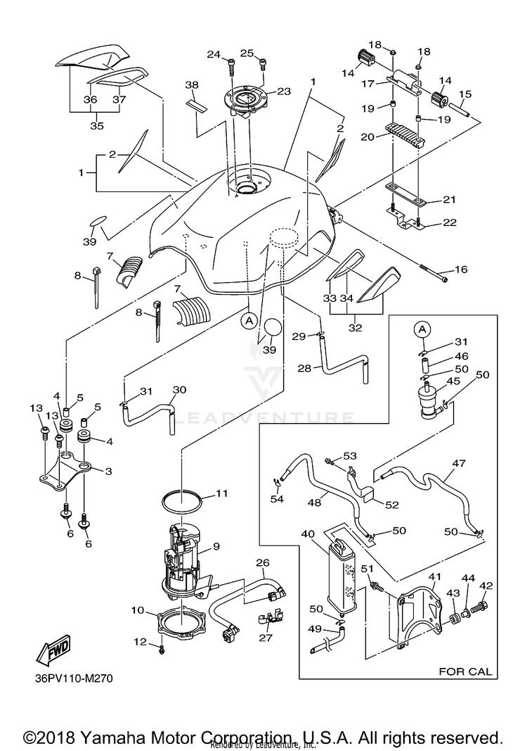 Fuel Tank FZ6R - FZ6RDCL - 2013 Schematic