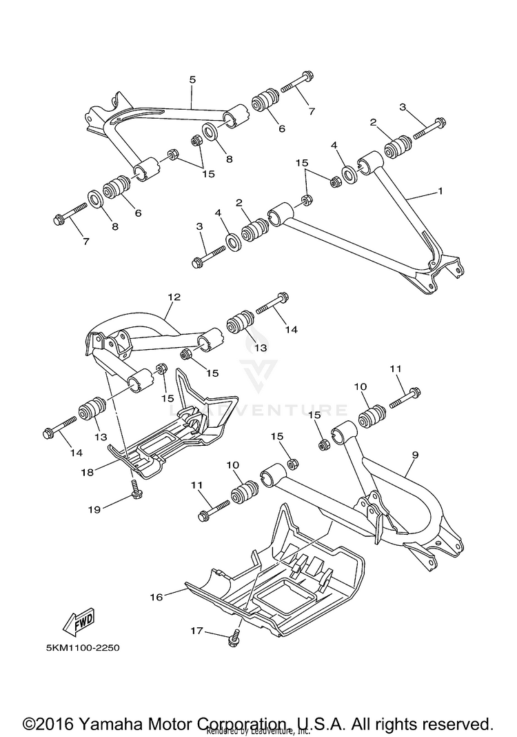 Rear Arm GRIZZLY 600 METALLIC SILVER - YFM660FPS - 2002 Schematic