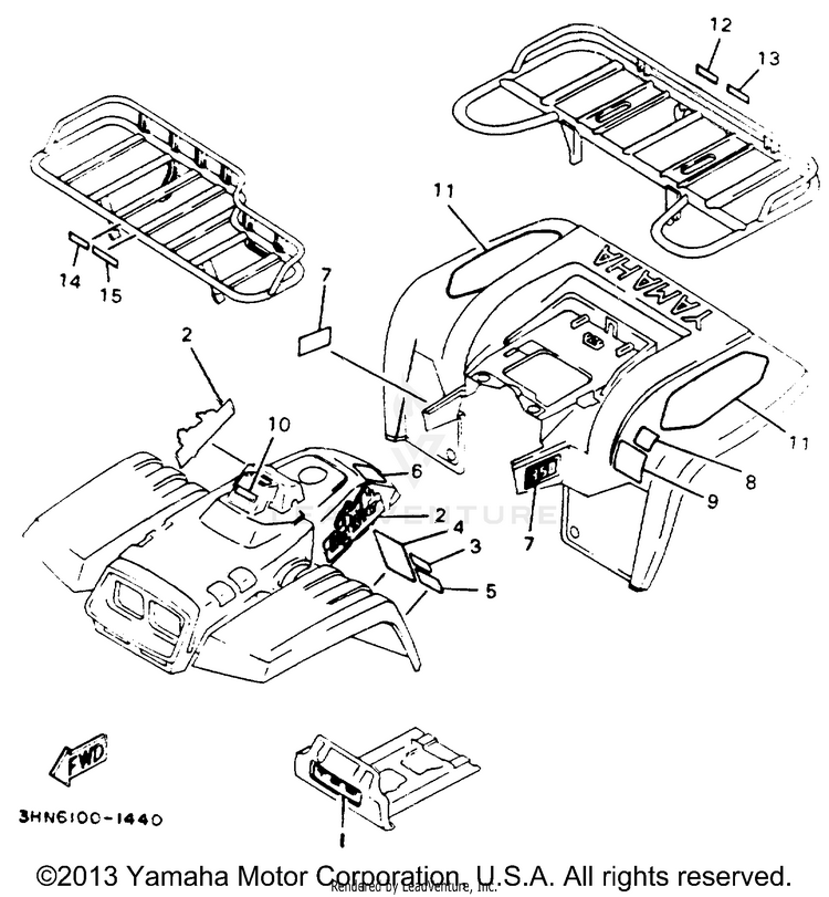 Emblem - Label 1 BIG BEAR 4WD - YFM350FWD - 1992 Schematic