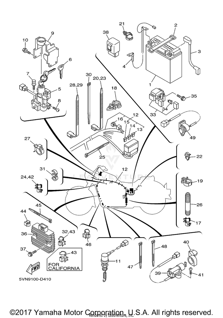 Electrical 2 ROAD STAR (spoke wheels) Two-Tone - XV17ATC - 2005 Schematic