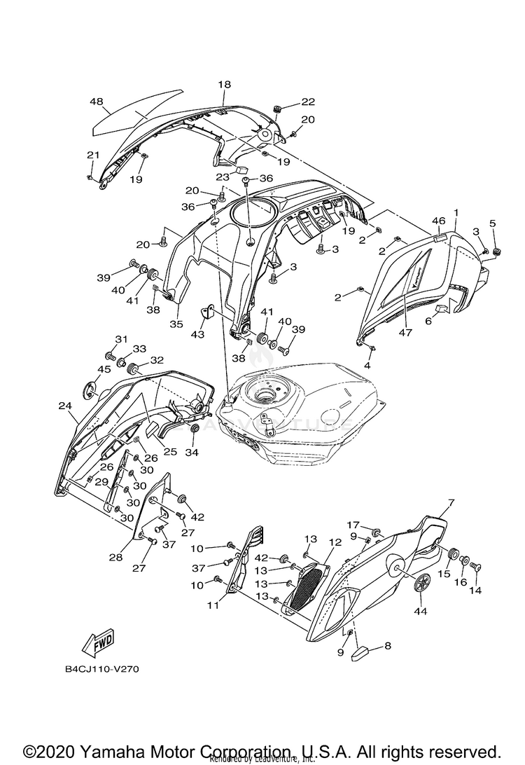 Fuel Tank 2 MT07 - MT07LCB - 2020 Schematic