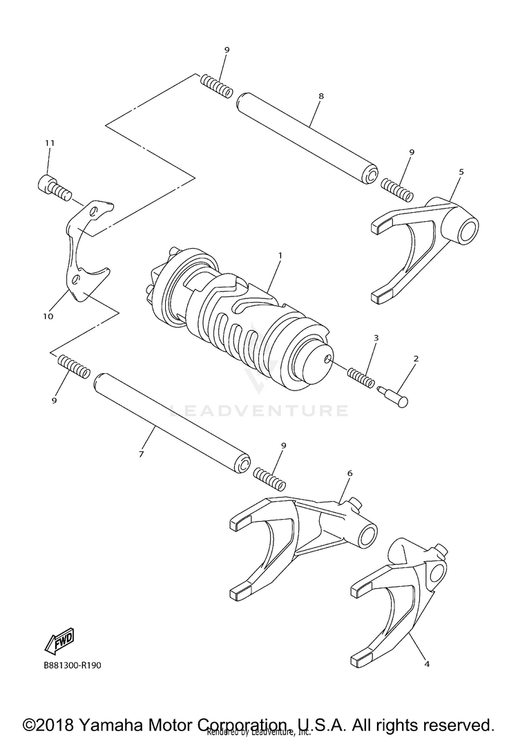 Shift Cam Fork Schematic