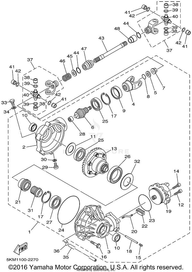 Front Differential GRIZZLY 660 - YFM660FP - 2002 Schematic