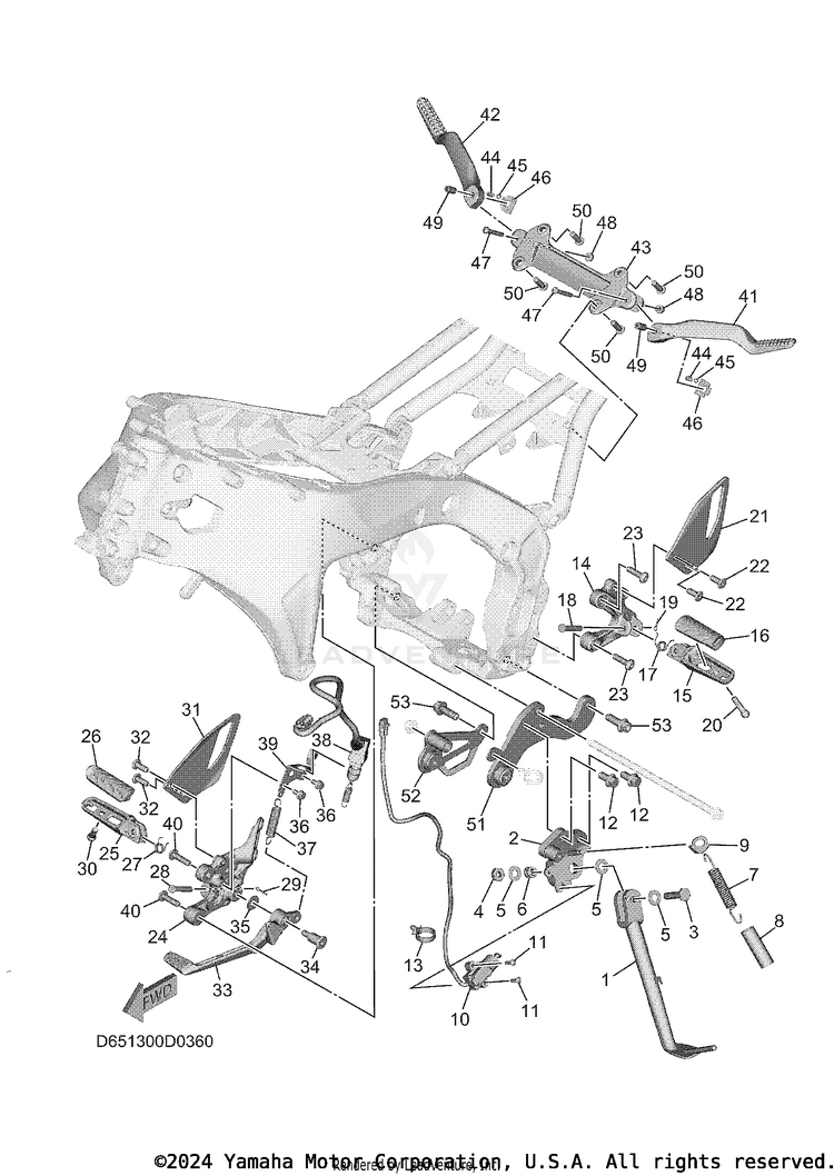 Stand & Footrest XSR900 - XSR900SCB - 2025 Schematic