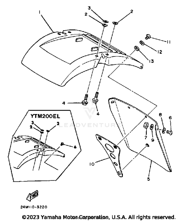 Front Fender Schematic