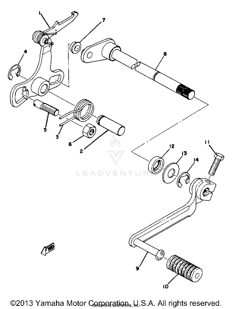 Shift Shaft Yz80d E F Schematic