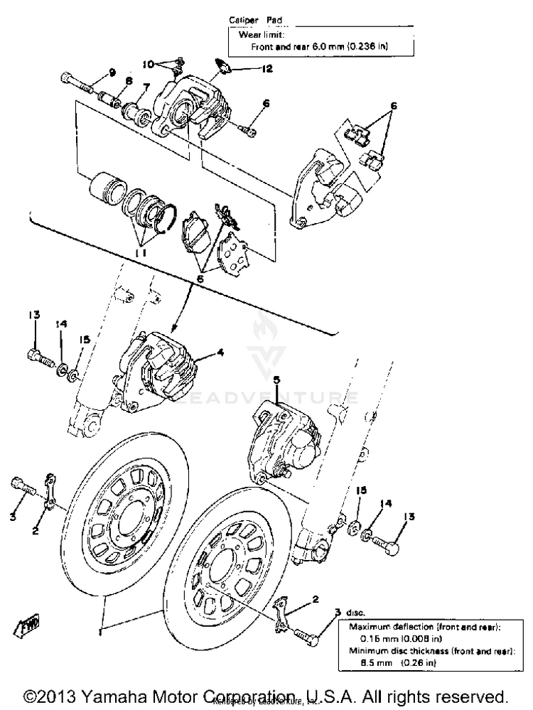 Front Brake - Caliper Schematic