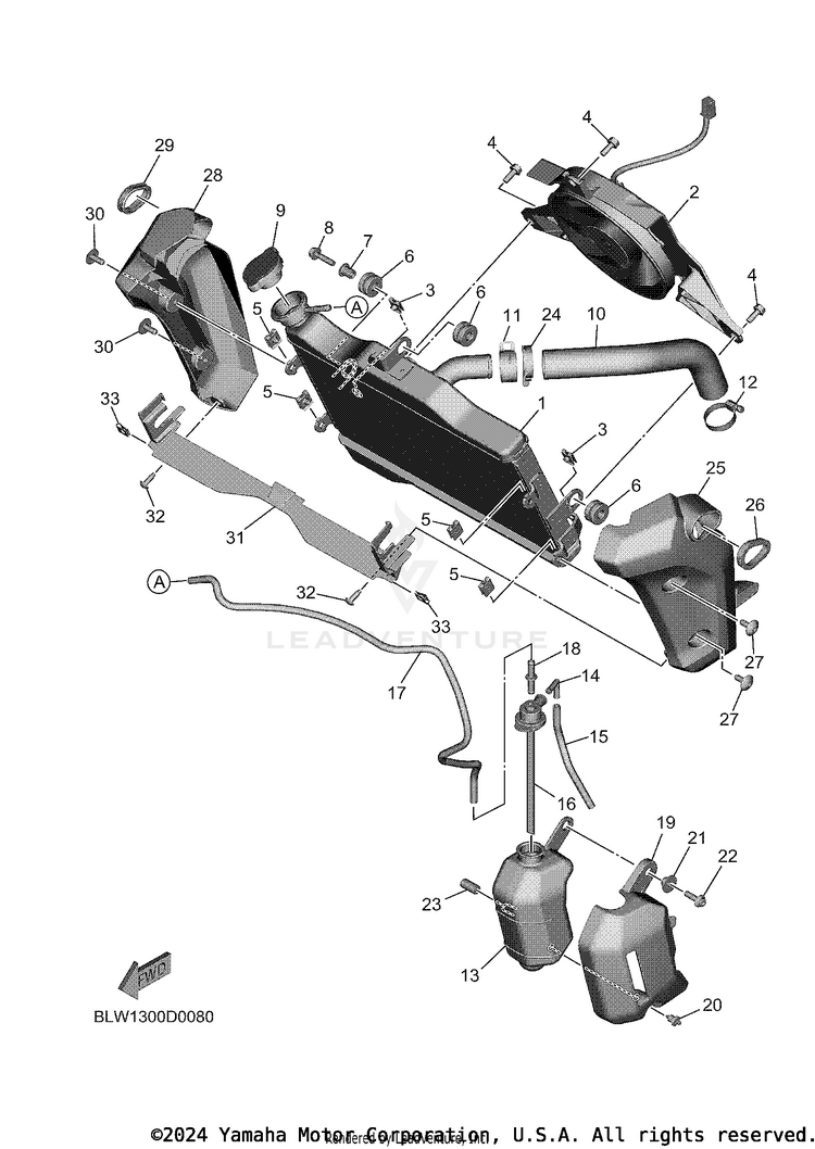 Radiator & Hose MT07 - MT07TCB - 2026 Schematic