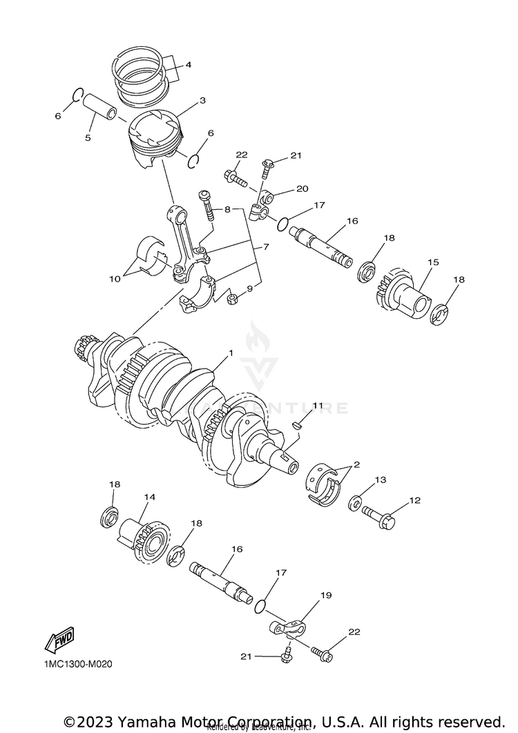 Crankshaft & Piston Schematic