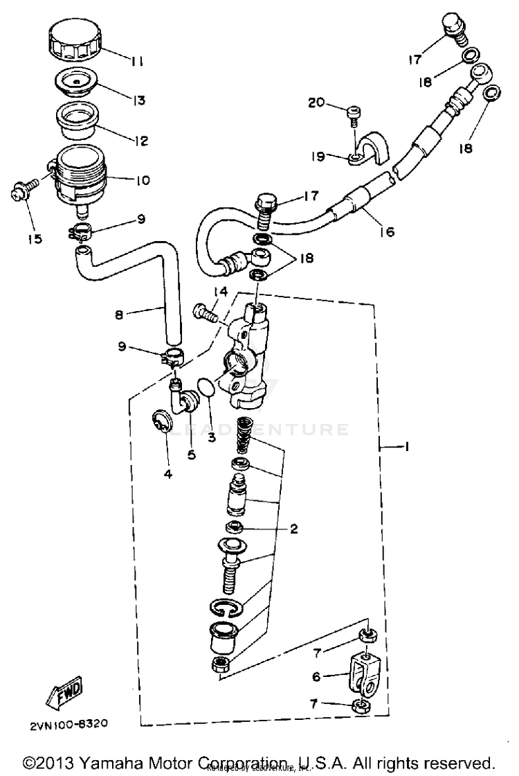 Rear Master Cylinder Schematic