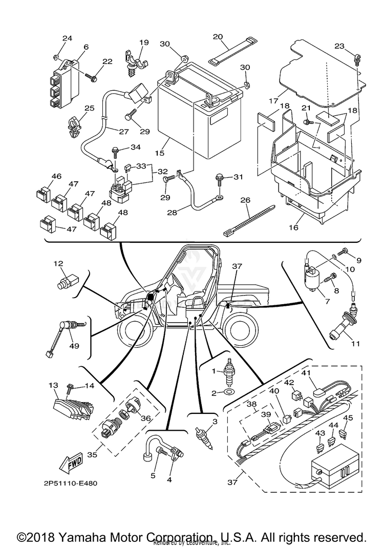 Electrical 1 RHINO 450 4WD - YXR45FAVGR - 2006 Schematic