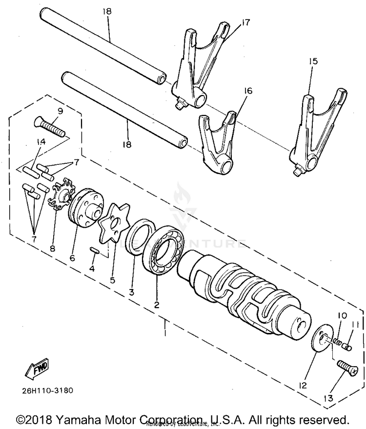 Shift Cam Fork Schematic
