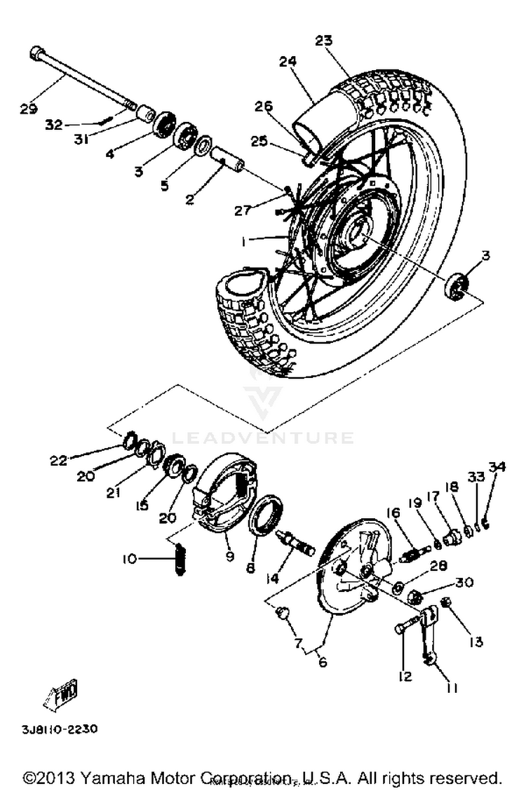 Front Wheel   Dt80h - J - K Schematic