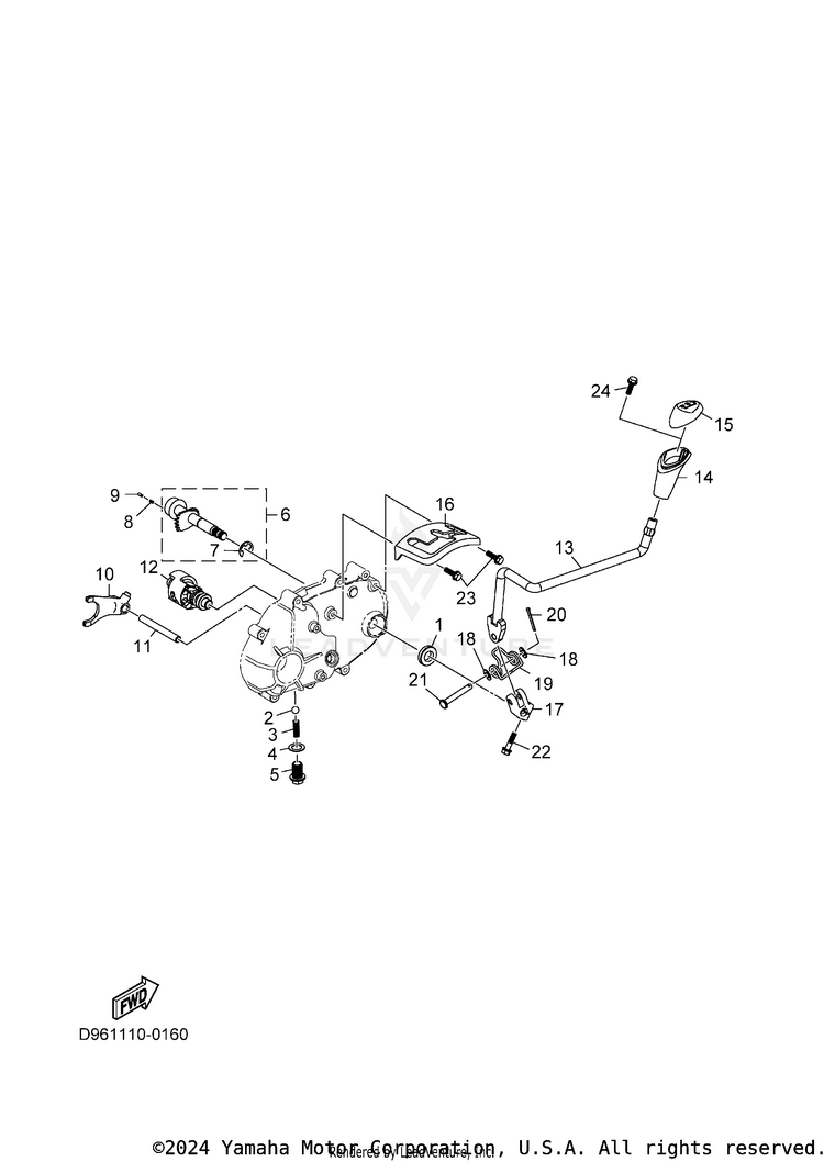 Shift Cam & Fork GRIZZLY 110 - YFM01GYXTG - 2026 Schematic