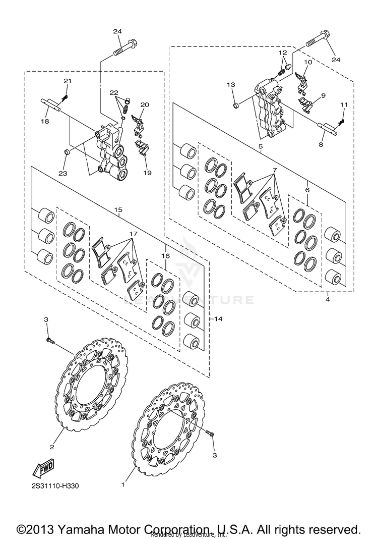 Front Brake Caliper Schematic