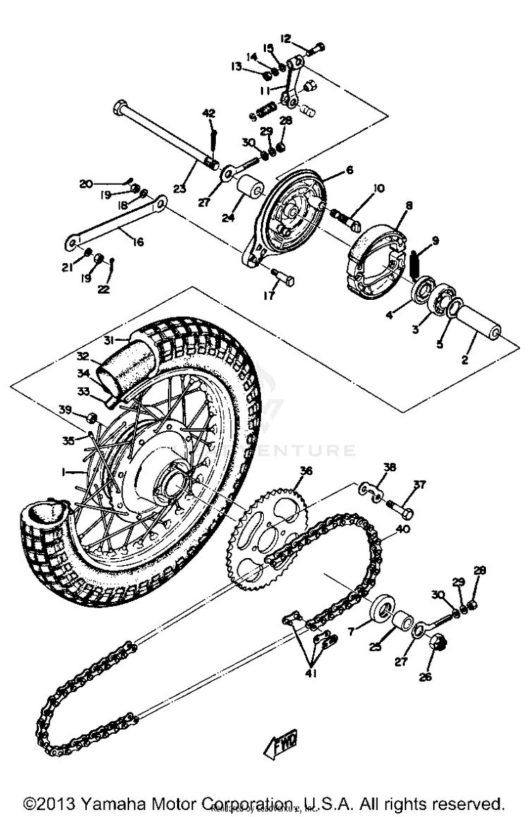 Rear Wheel GT80A - 1974 Schematic
