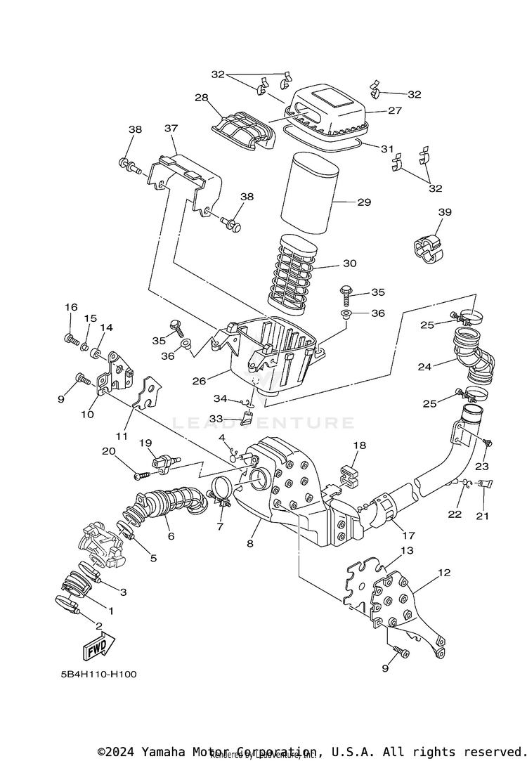 Intake RHINO 700 FI SPORT E - YXR7FSP2Y - 2009 Schematic