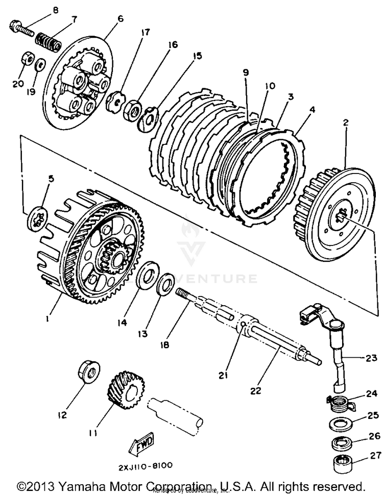Clutch BLASTER - YFS200D - 1992 Schematic