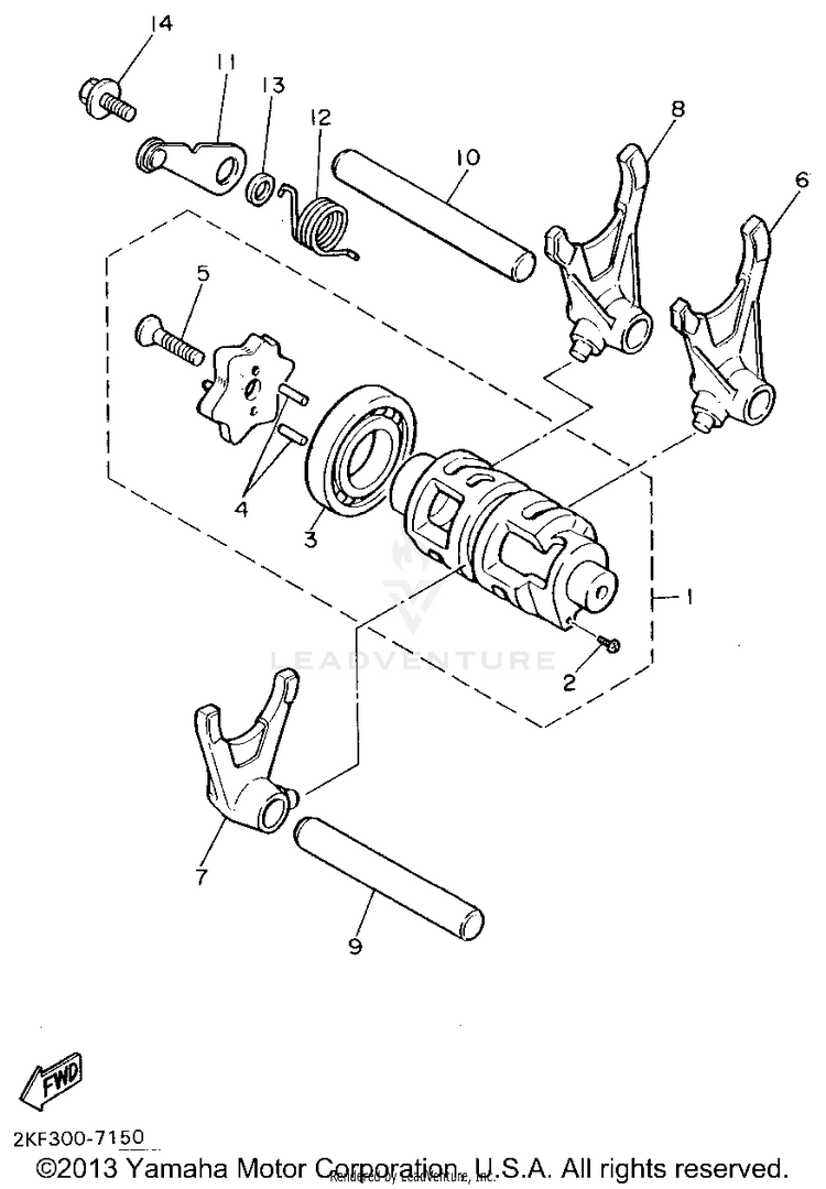 Shift Cam Shift Fork Schematic