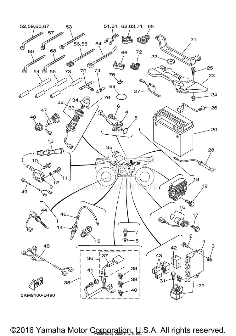 Electrical 1 GRIZZLY 660 WETLANDS HUNTER EDITION - YFM660FHR - 2003 Schematic