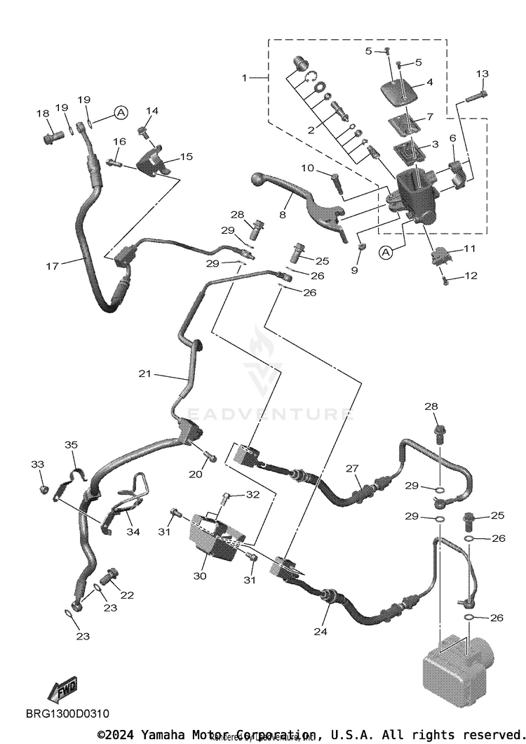 Front Master Cylinder MT03 - MT03SCB - 2025 Schematic