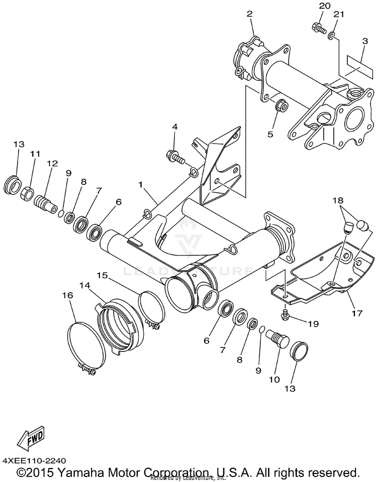 Rear Arm BEAR TRACKER 2WD_REALTREE - YFM250XHP - 2002 Schematic