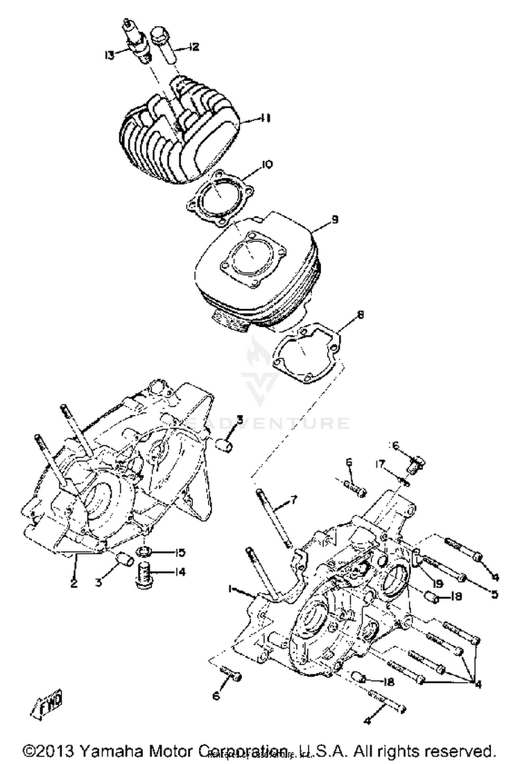 Crankcase - Cylinder Yz80a Schematic