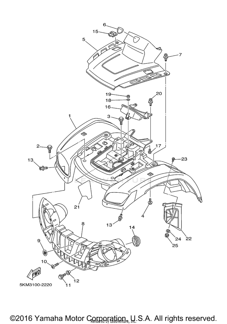 Front Fender GRIZZLY 600 METALLIC SILVER - YFM660FPS - 2002 Schematic