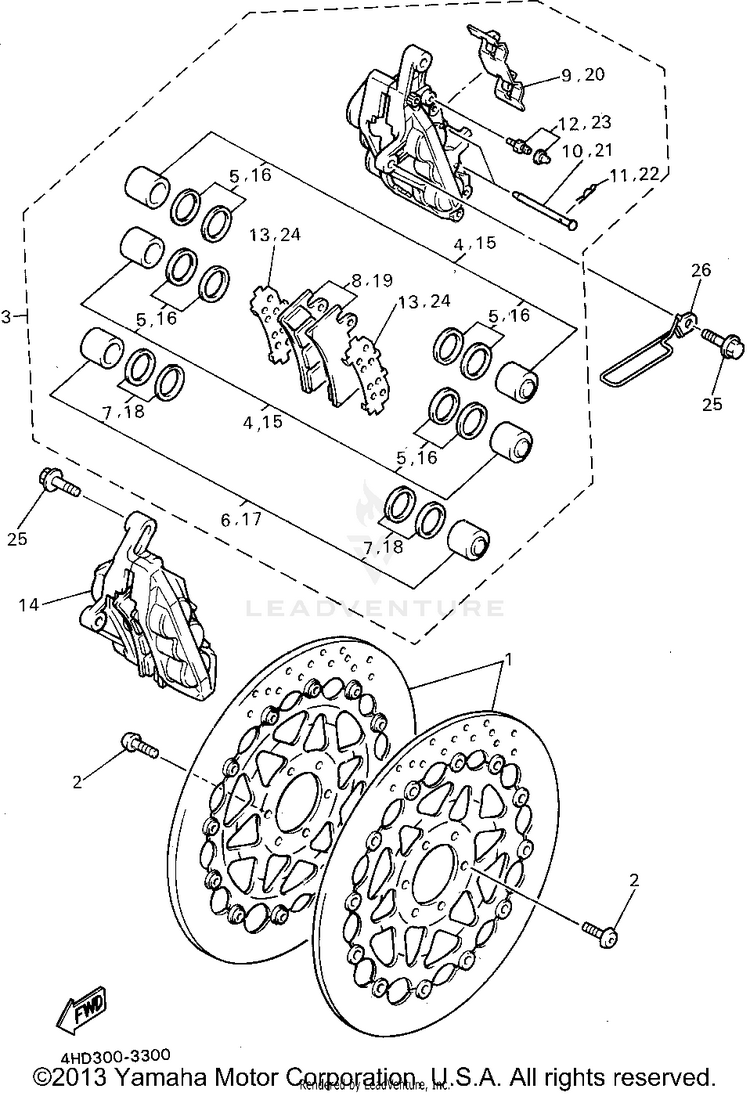 Front Brake Caliper Schematic