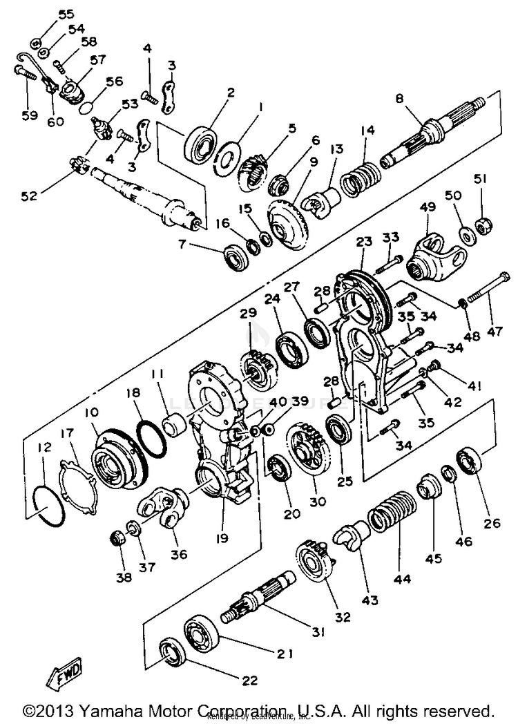 Middle Drive Gear BIG BEAR 4WD (ME & NH Only) - YFM350FWE_MNH - 1993 Schematic