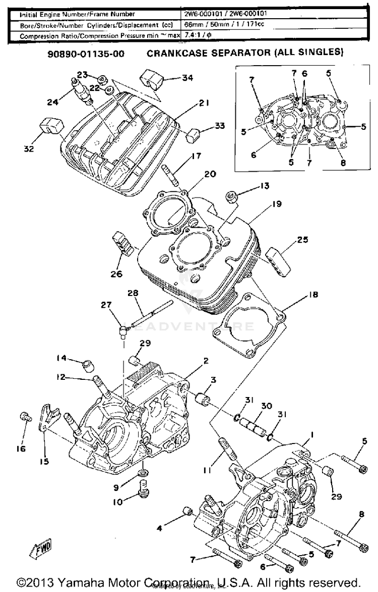 Crankcase-Cylinder Schematic