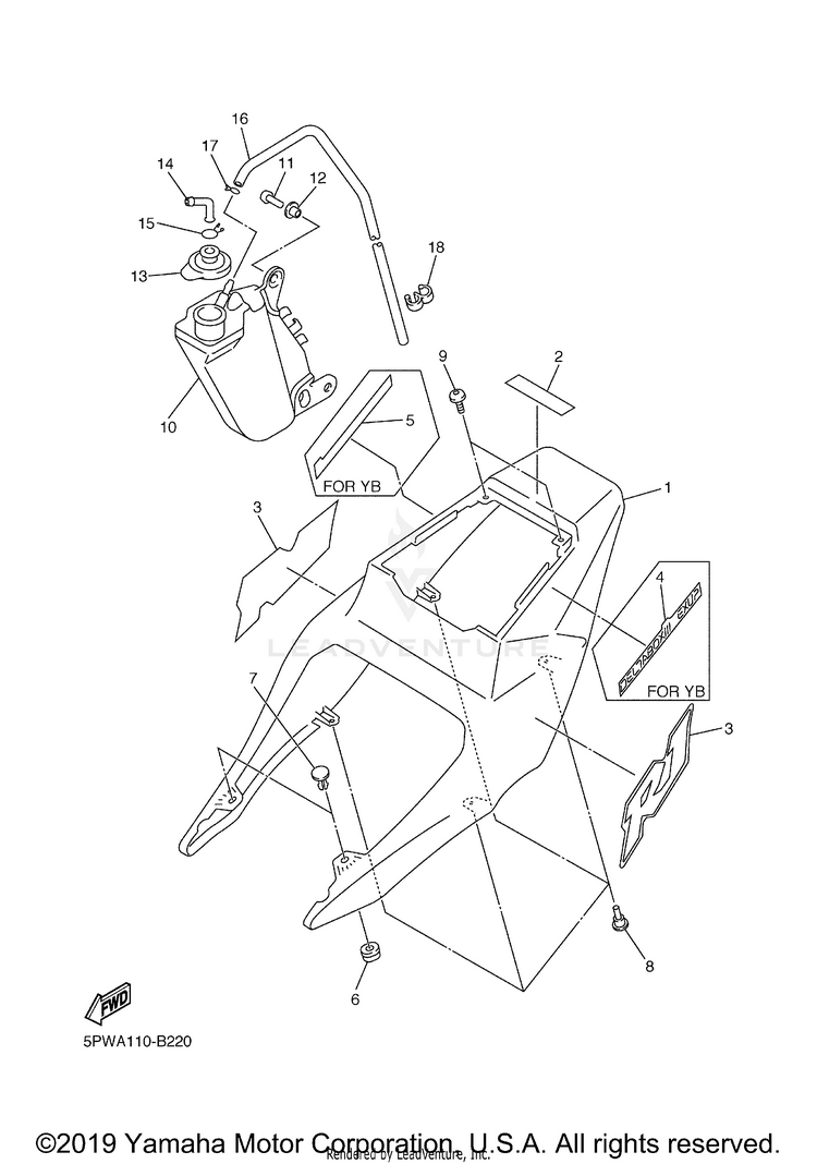 Side Cover R1 - YZFR1RC - 2003 Schematic