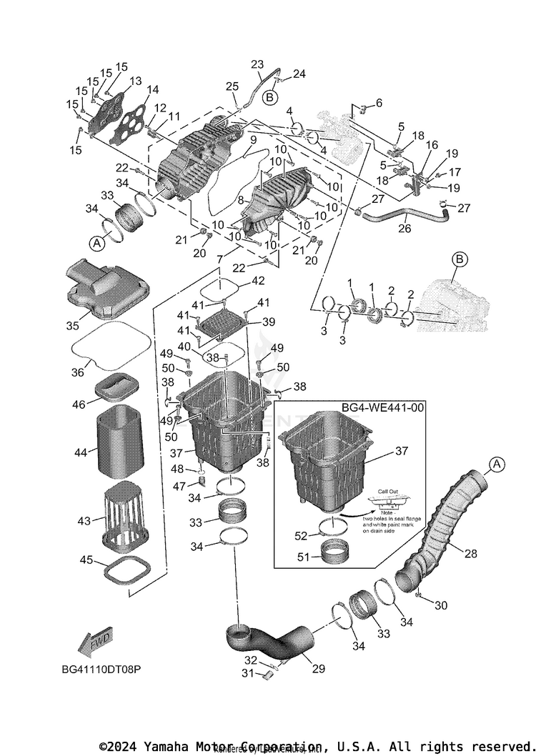 Intake WOLVERINE X2 R-SPEC - YXE85WPALW - 2020 Schematic