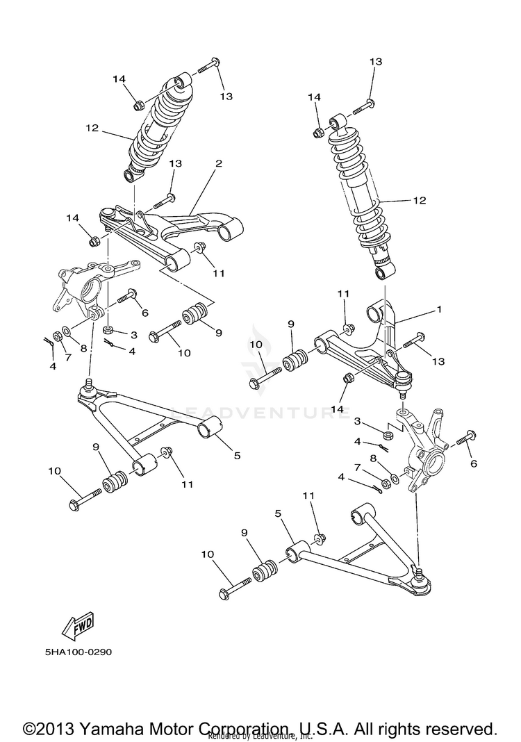Front Suspension  Wheel Schematic