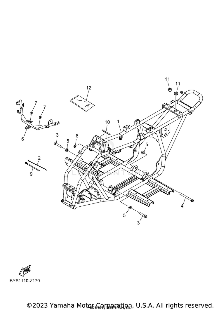 Frame RAPTOR 110 - YFM01RYXRG - 2024 Schematic