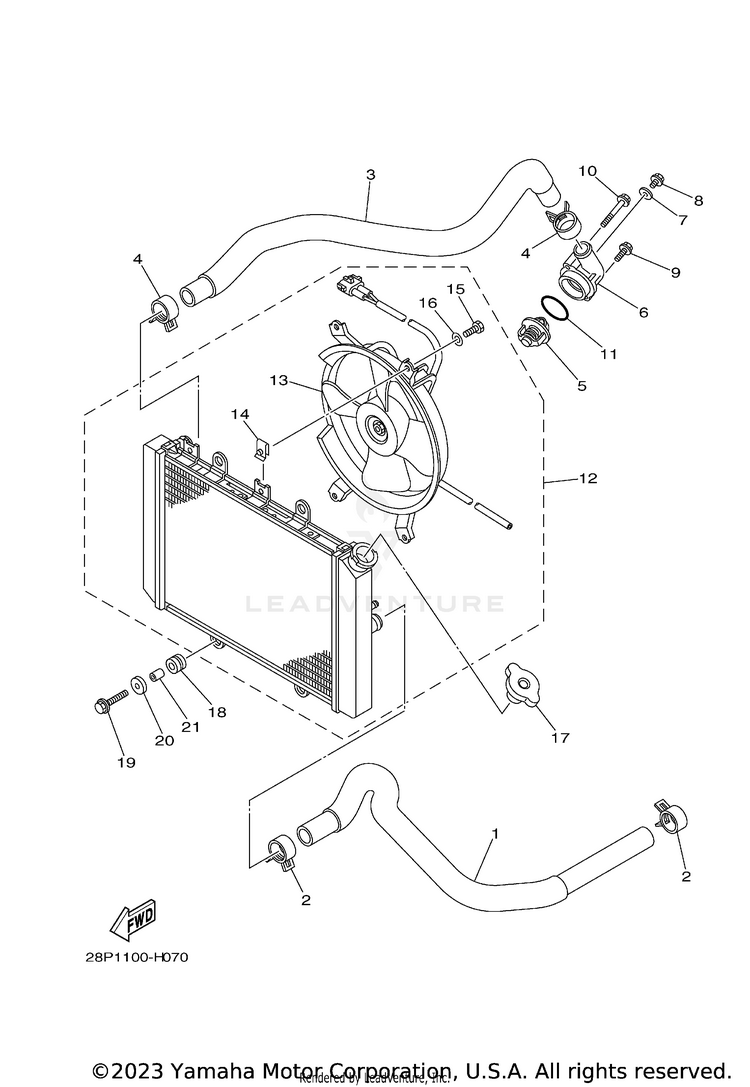 Radiator Hose 700 FI  EPS 4WD SPECIAL EDITION - YFM7FGPSEZ - 2010 Schematic