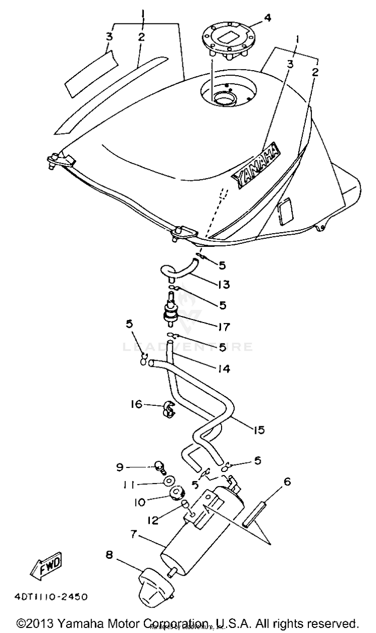 Fuel Tank California Only Schematic