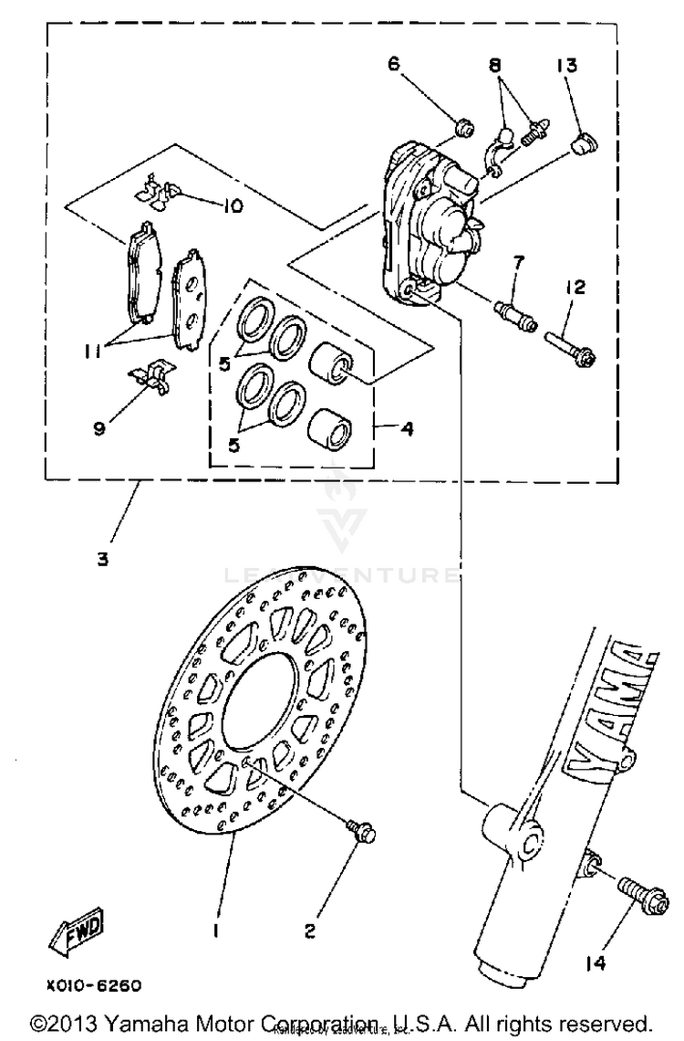 Front Brake-Caliper Schematic