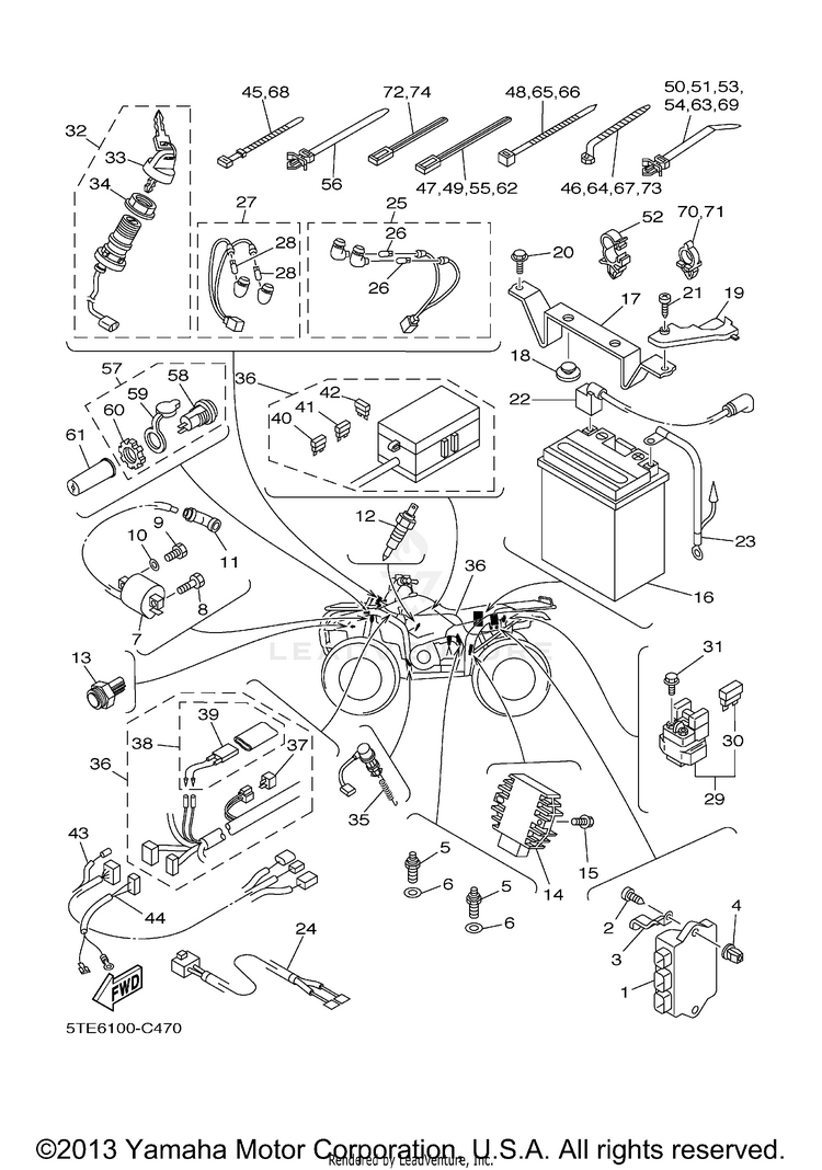 Electrical 1 KODIAK 400  HUNTER EDITION - YFM4FAHS - 2004 Schematic
