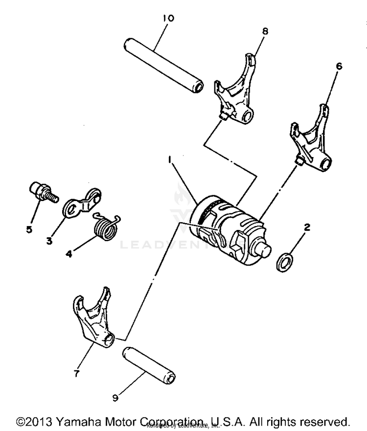 Shift Cam - Fork YZ250E - 1993 Schematic