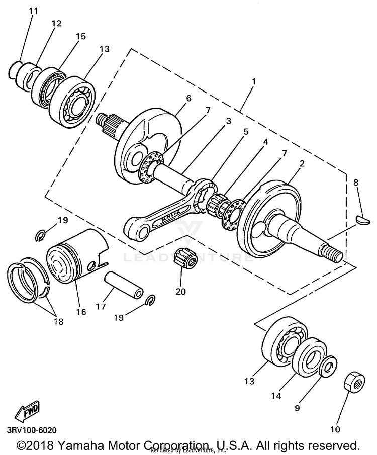 Crankshaft - Piston Schematic