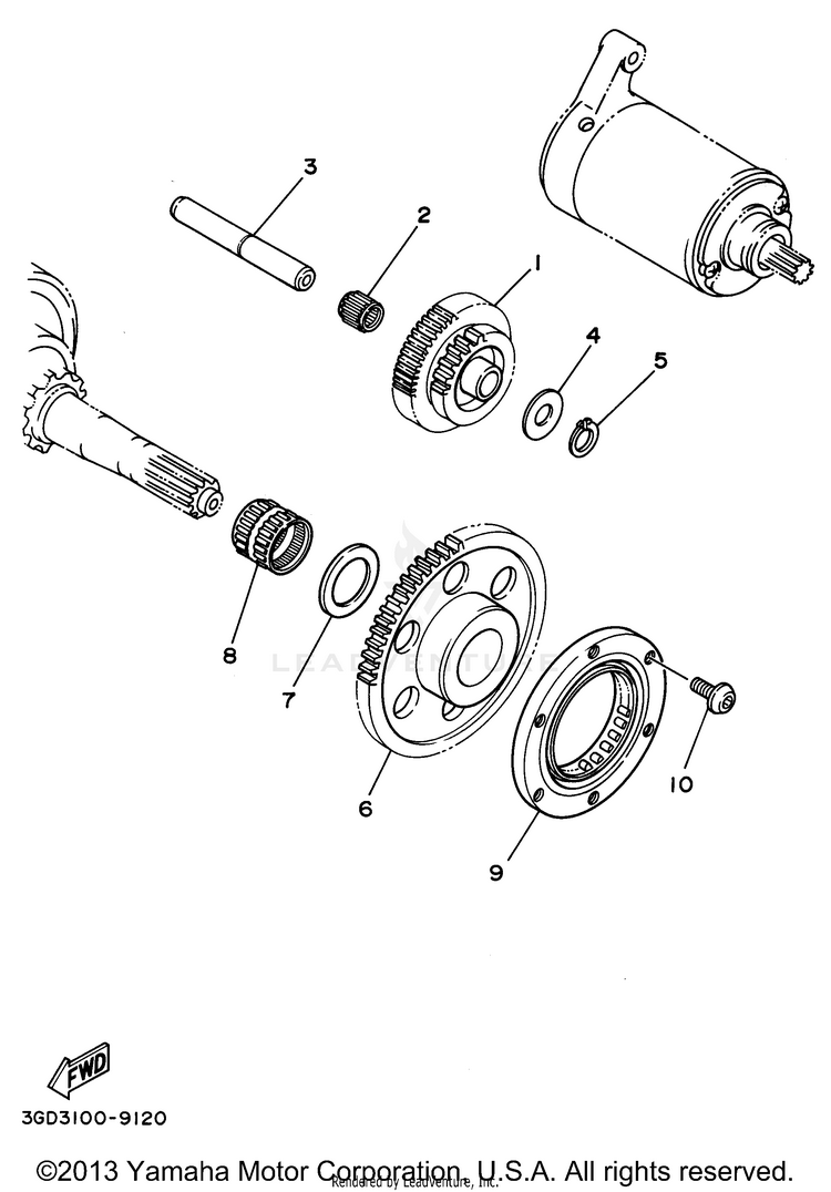 Starter Clutch KODIAK 4WD - YFM400FWG - 1995 Schematic