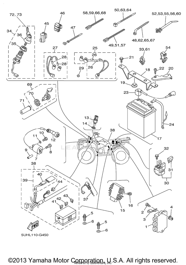 Electrical 1 GRIZZLY 350 4WD - YFM35FGAGR - 2011 Schematic