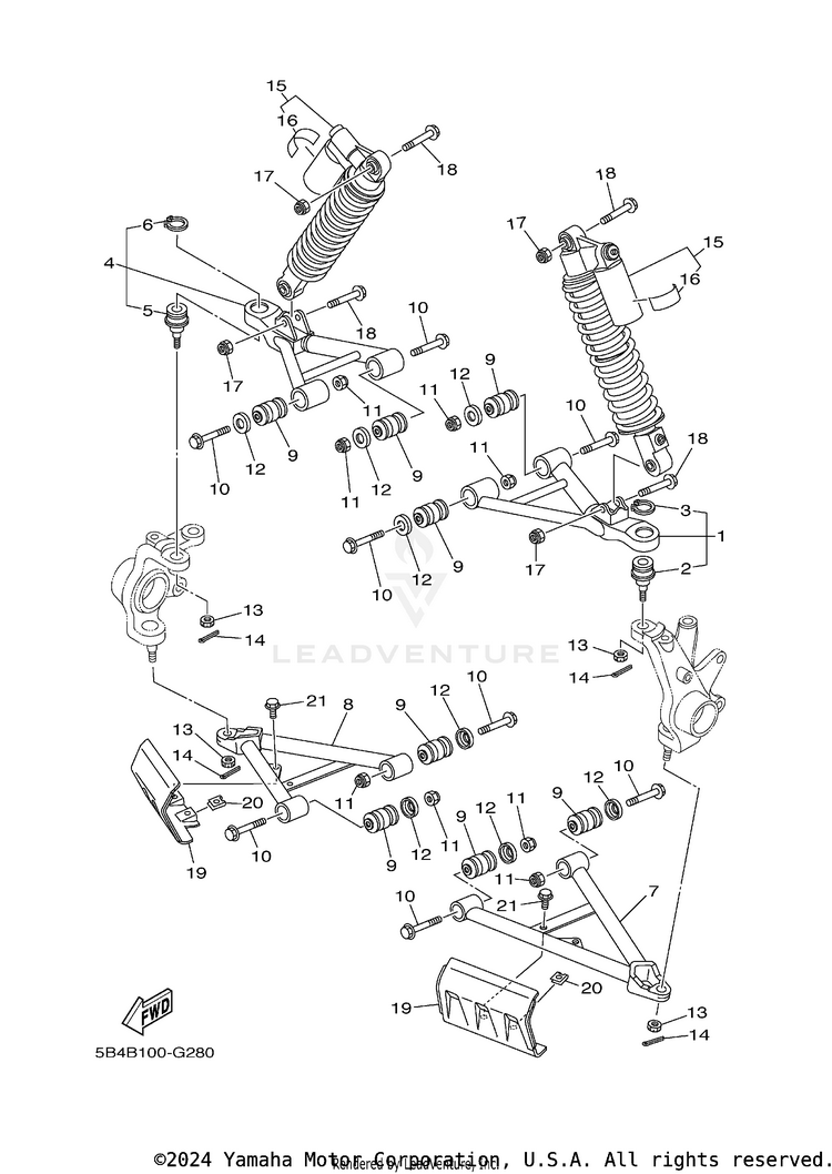 Front Suspension Wheel RHINO 700 FI SPORT E - YXR7FSP2Y - 2009 Schematic