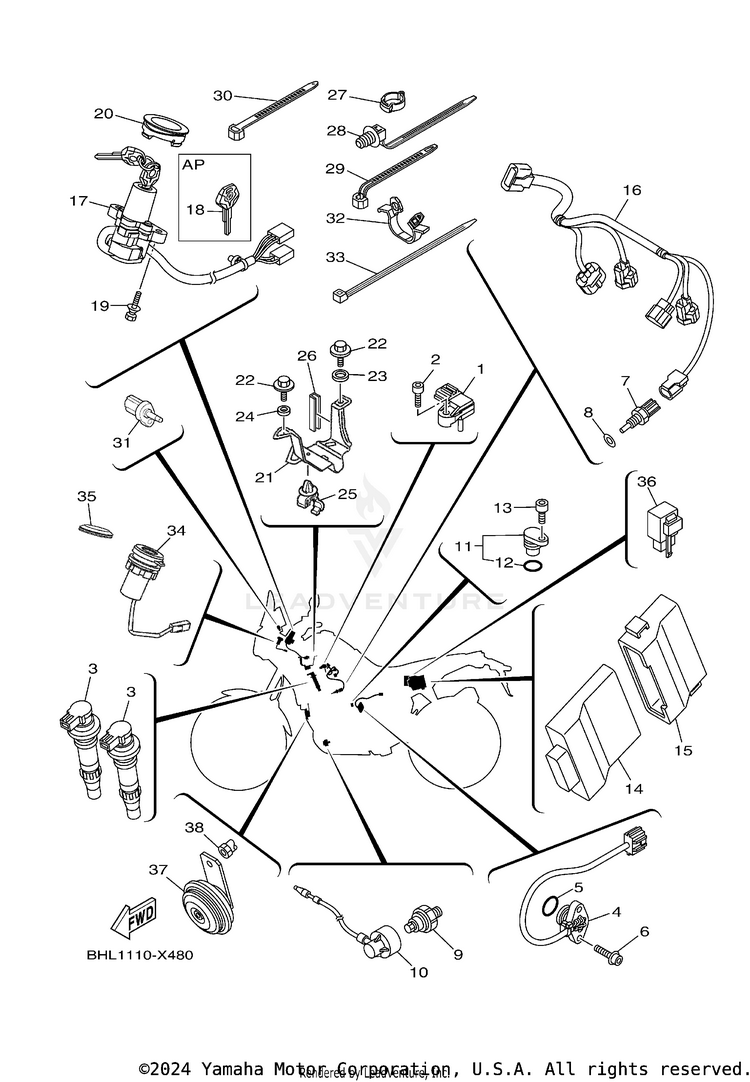 Electrical 2 TENERE 700 - XTZ7NB - 2022 Schematic