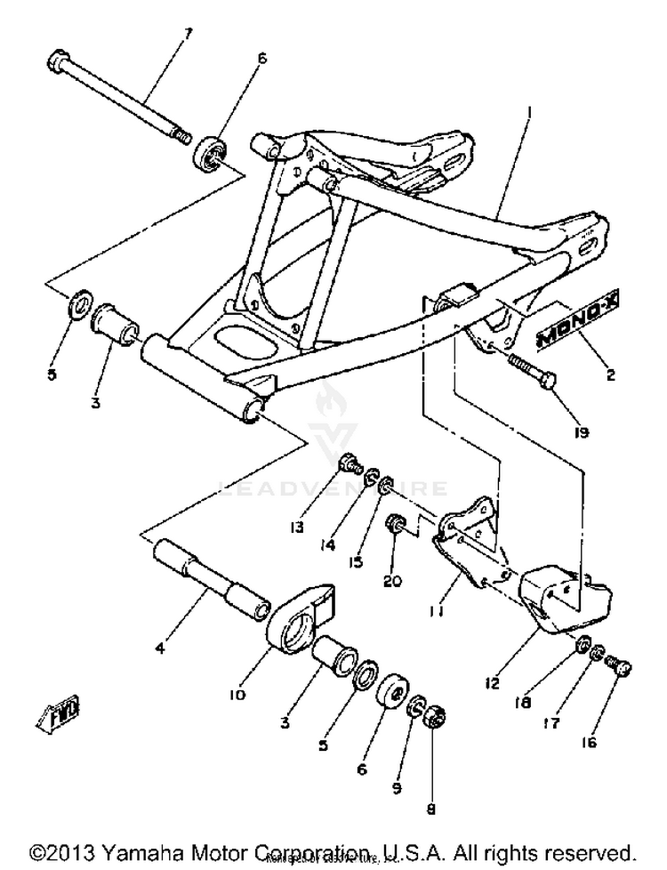 Rear Arm Yz100h Schematic