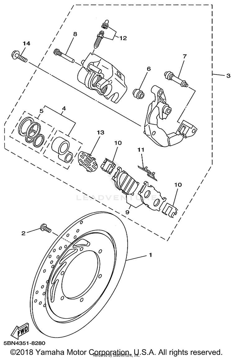 Front Brake Caliper Schematic