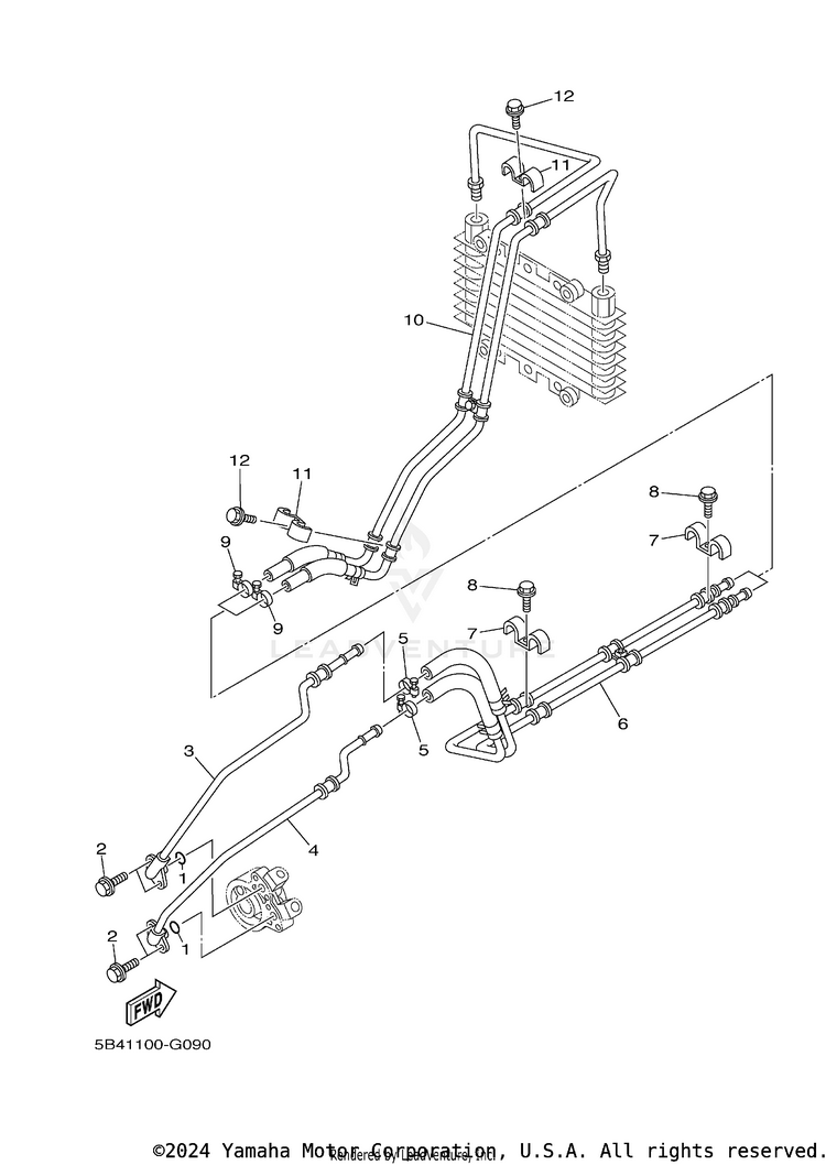 Oil Pipe RHINO 700 FI SPORT E - YXR7FSP2Y - 2009 Schematic