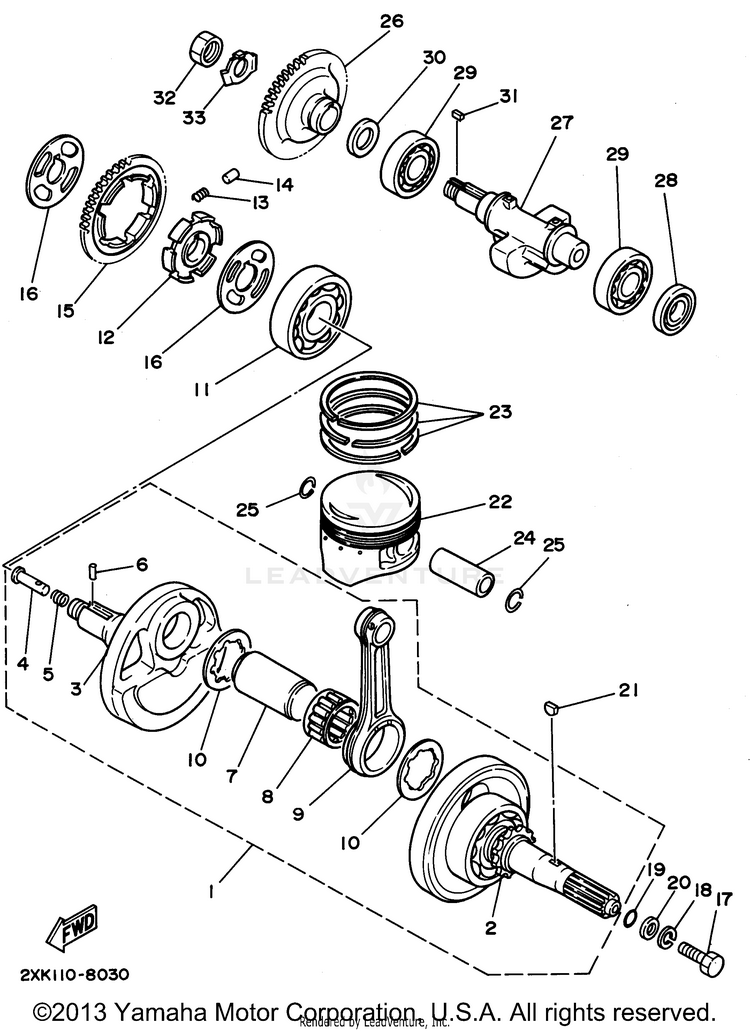Crankshaft - Piston Schematic